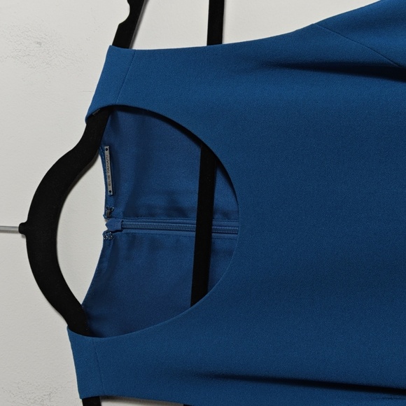 ELIE TAHARI Lalana Asymmetrical Ruffle Dress In Nautilus Size 6 - Picture 5 of 12